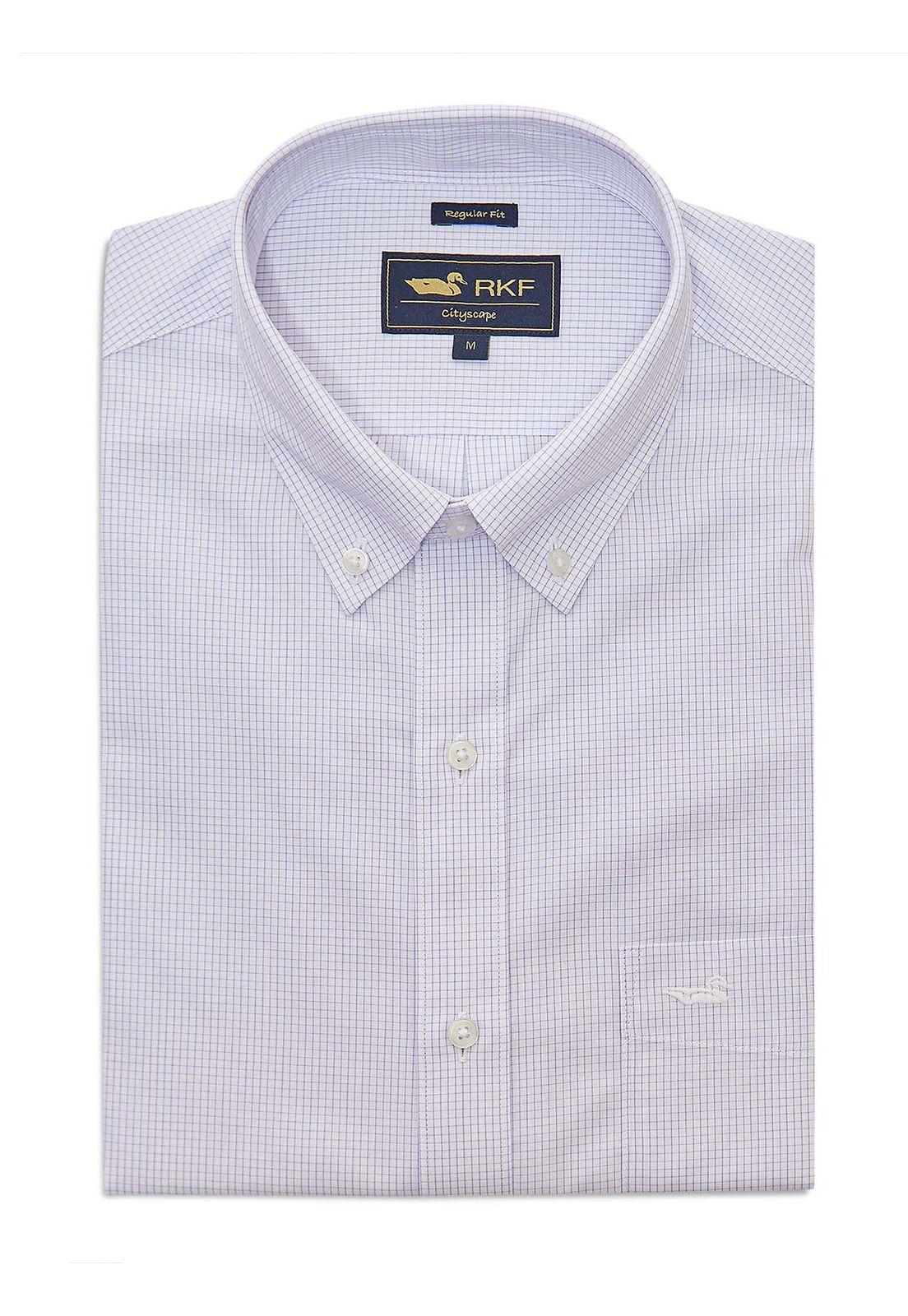 Camisa Libre de Arrugas Algodón Hombre Lila-0