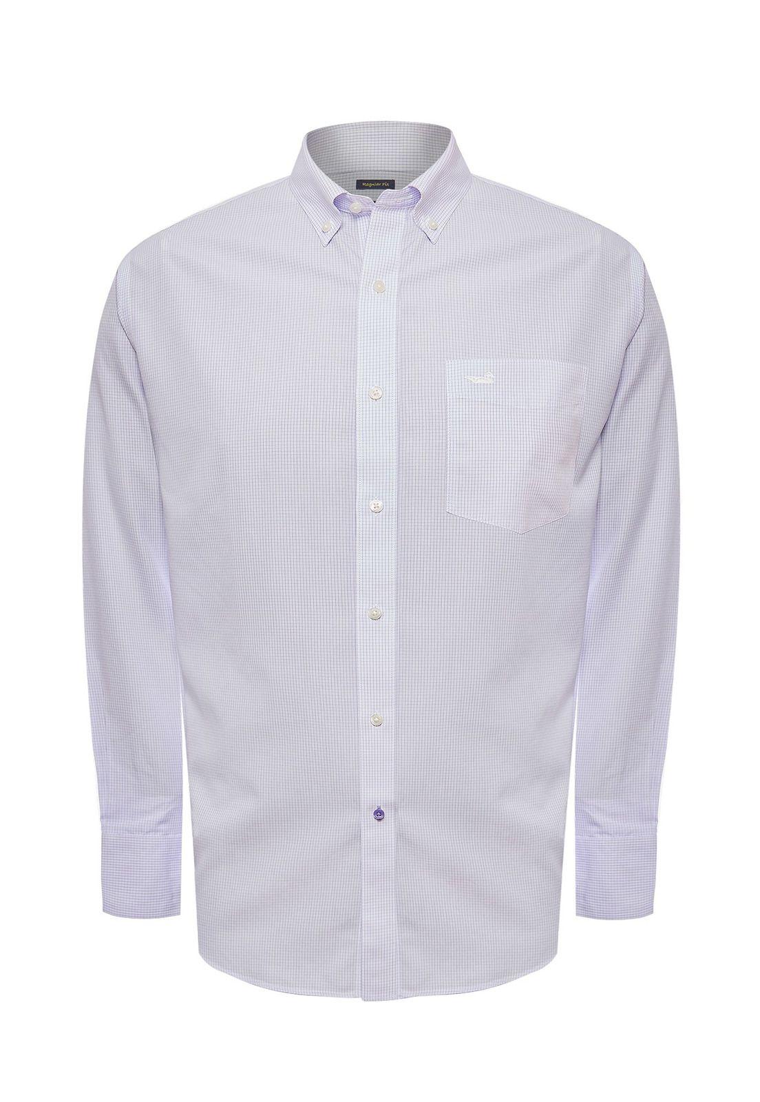 Camisa Libre de Arrugas Algodón Hombre Lila-1