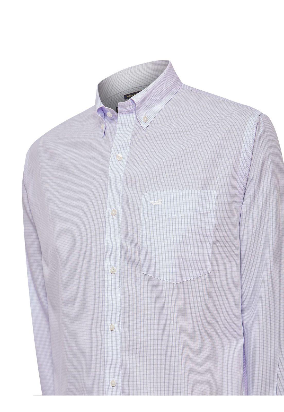 Camisa Libre de Arrugas Algodón Hombre Lila-4
