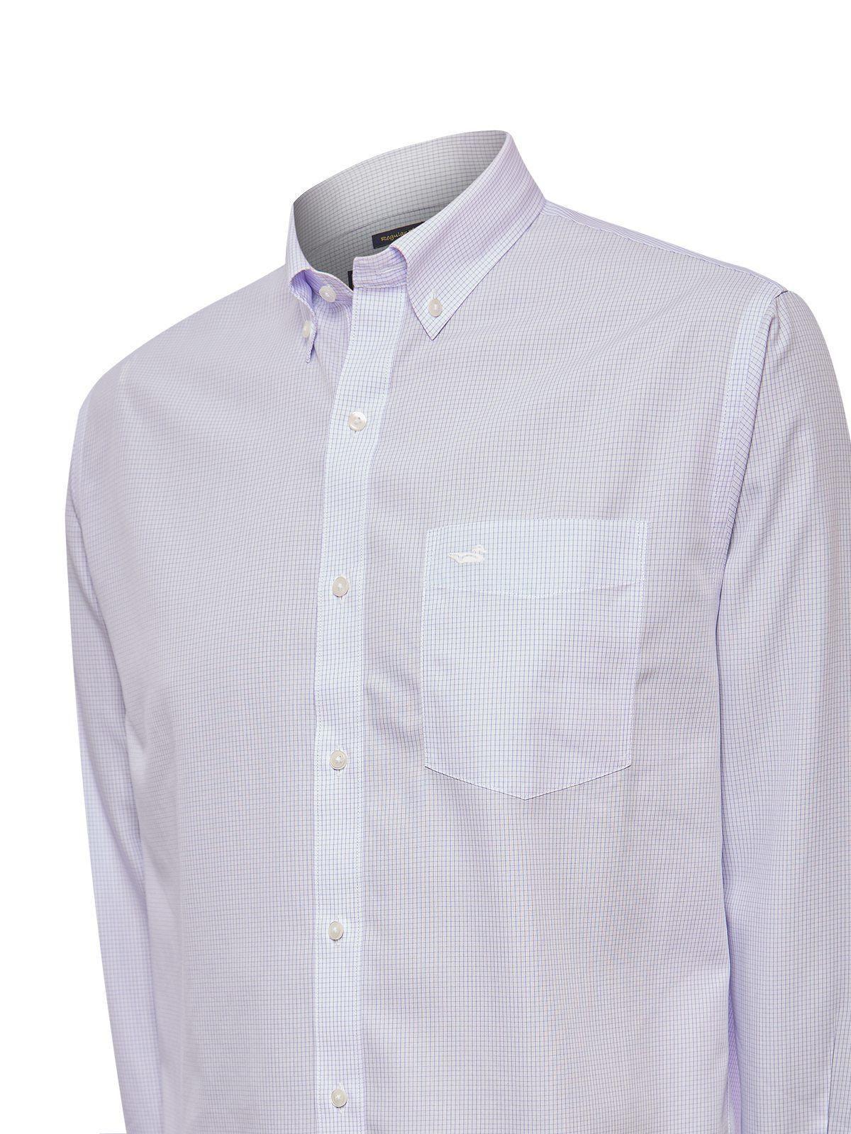 Camisa Libre de Arrugas Algodón Hombre Lila-4