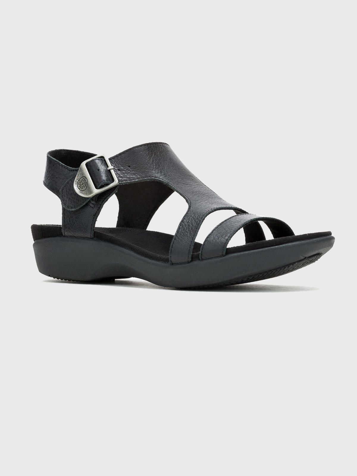 Sandalia Cuero Negro Mujer Dorri T-Band -0