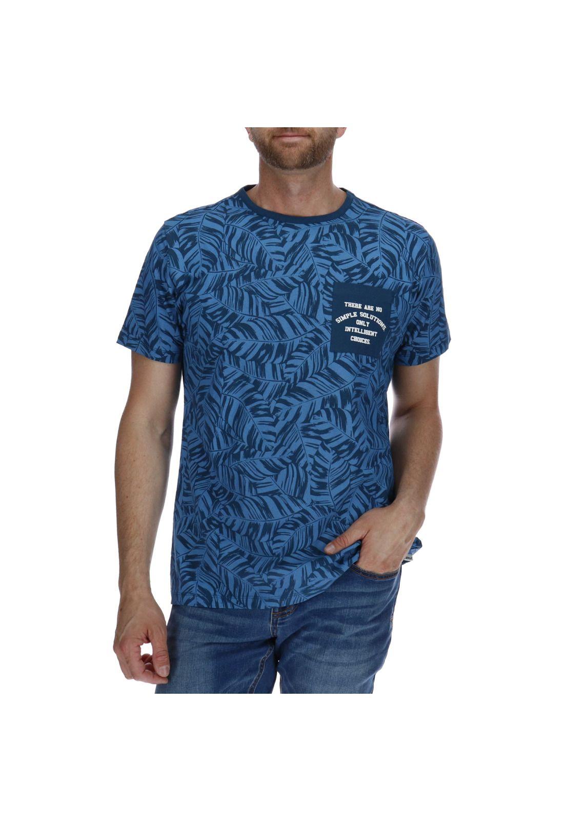 Polera Hombre Ao Print Azul-0