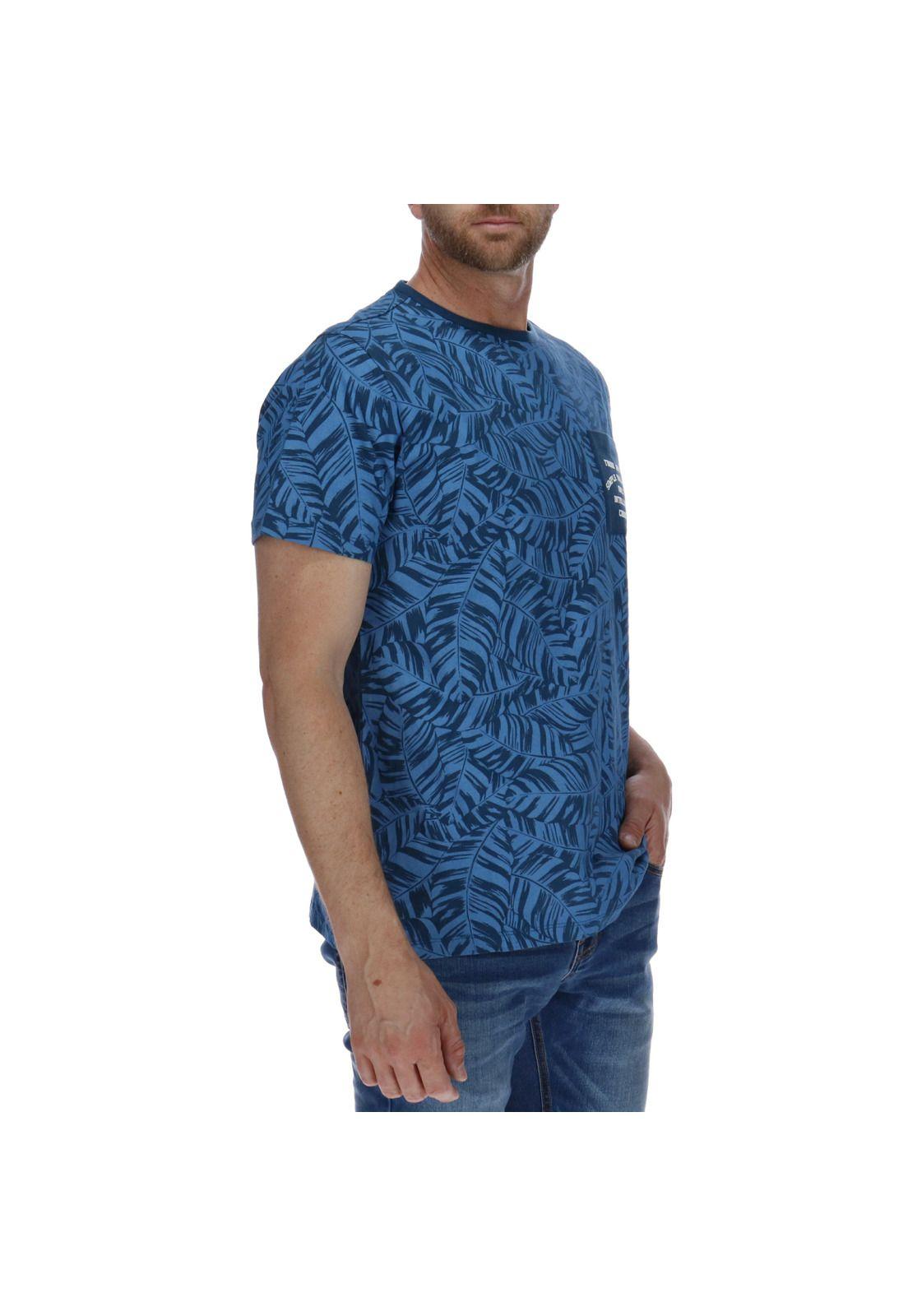 Polera Hombre Ao Print Azul-3