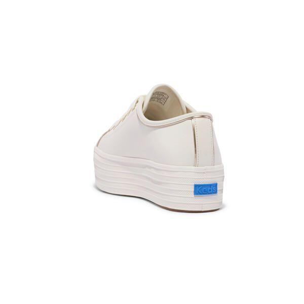 Zapatilla Cuero Blanca Mujer Triple Up Piping -5