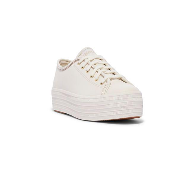 Zapatilla Cuero Blanca Mujer Triple Up Piping -1