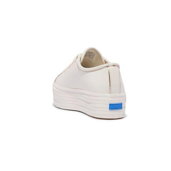 Zapatilla Cuero Blanca Mujer Triple Up Piping -5