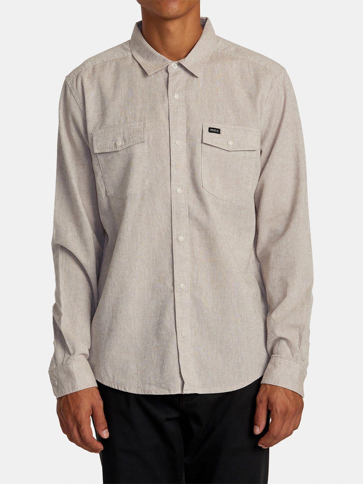 Camisa Manga Larga Hombre Neps Gris-0