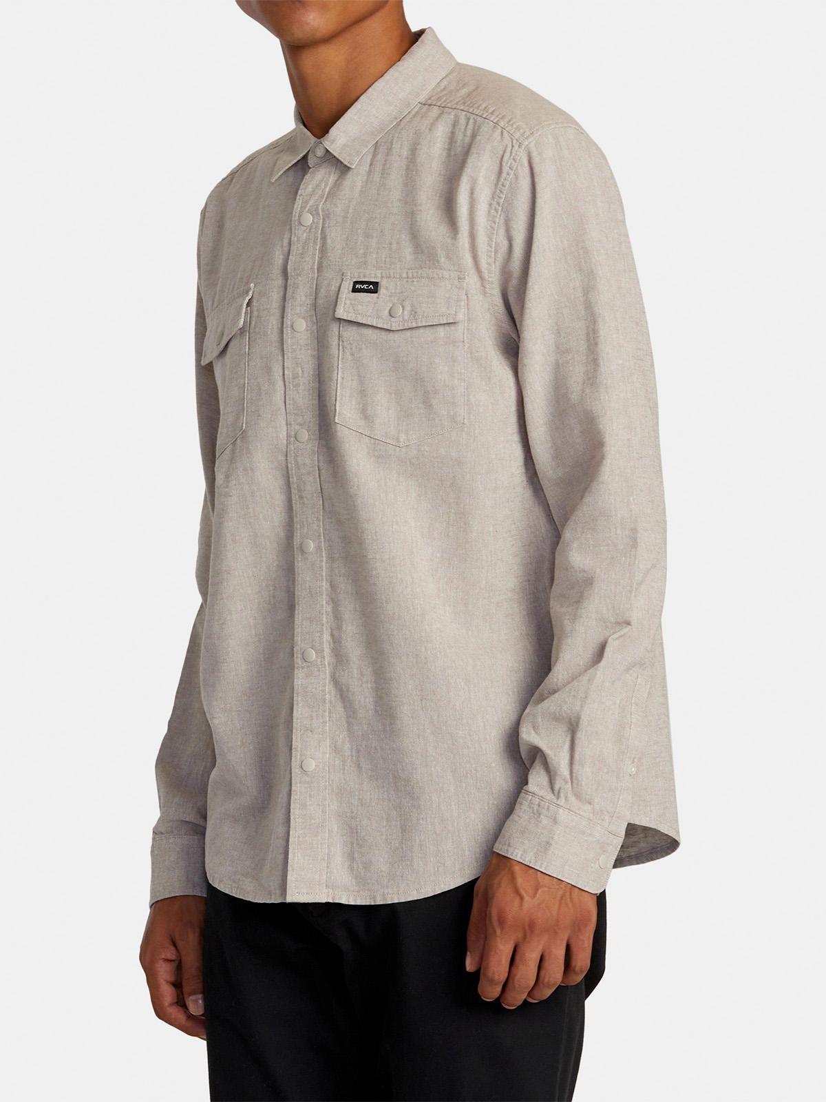 Camisa Manga Larga Hombre Neps Gris-1