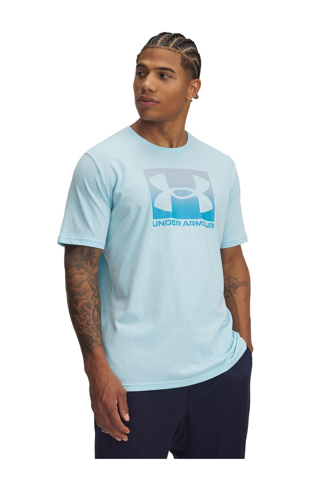 Polera Manga Corta Boxed Hombre Azul-0