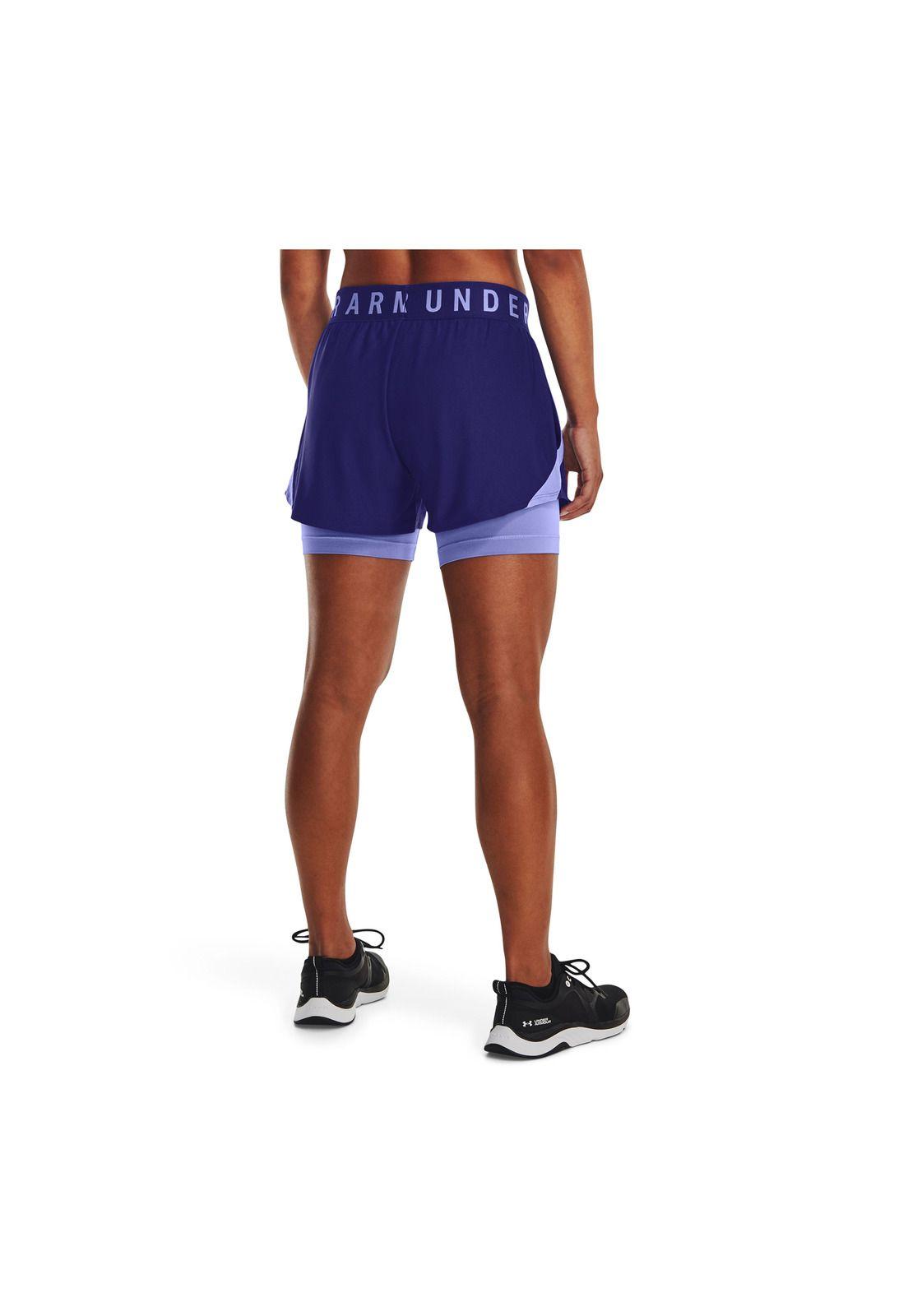 Short Training Play Up 2-In-1 Shorts Morado Mujer-4
