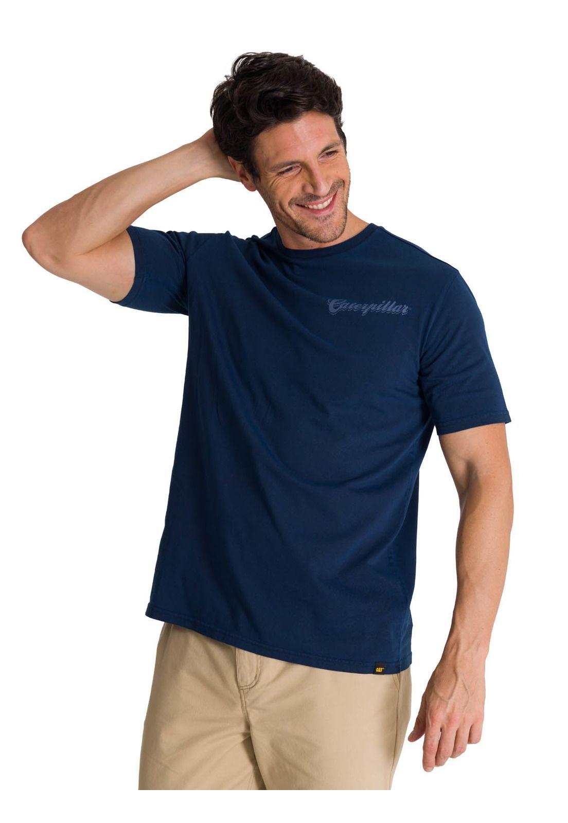 Polera Manga Corta Hombre Heritage Hard Work Azul-0