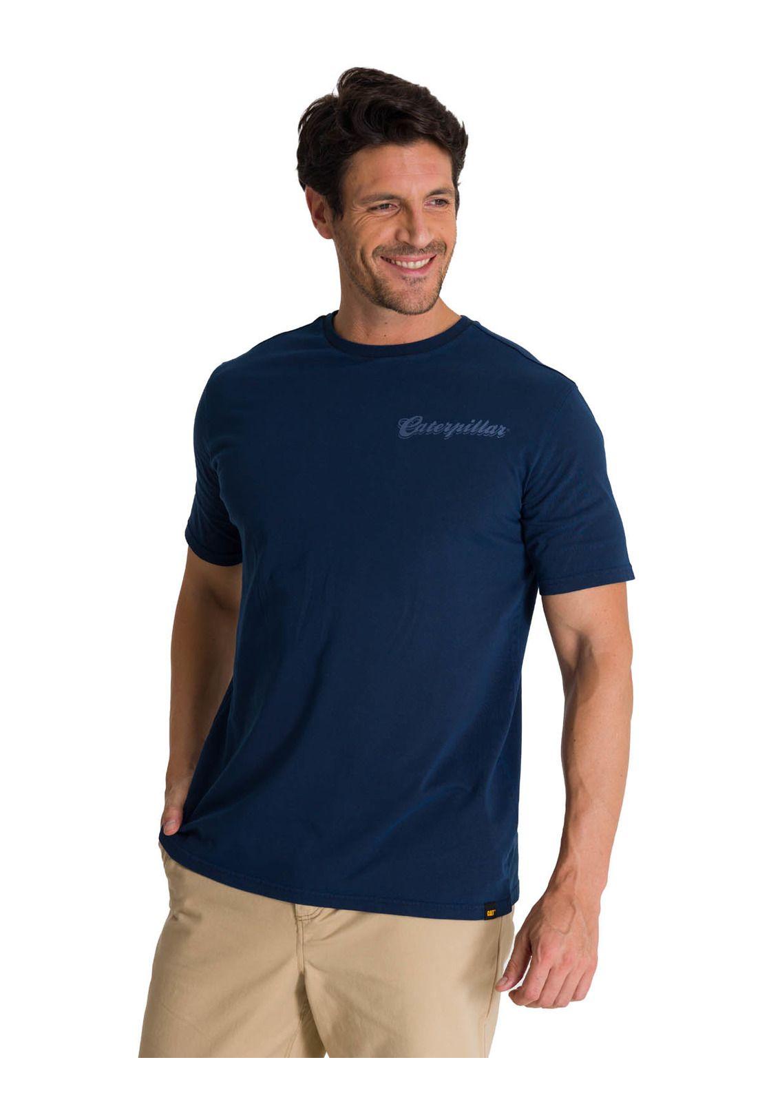 Polera Manga Corta Hombre Heritage Hard Work Azul-1