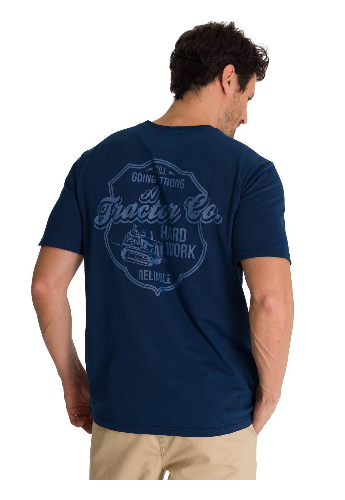 Polera Manga Corta Hombre Heritage Hard Work Azul-3