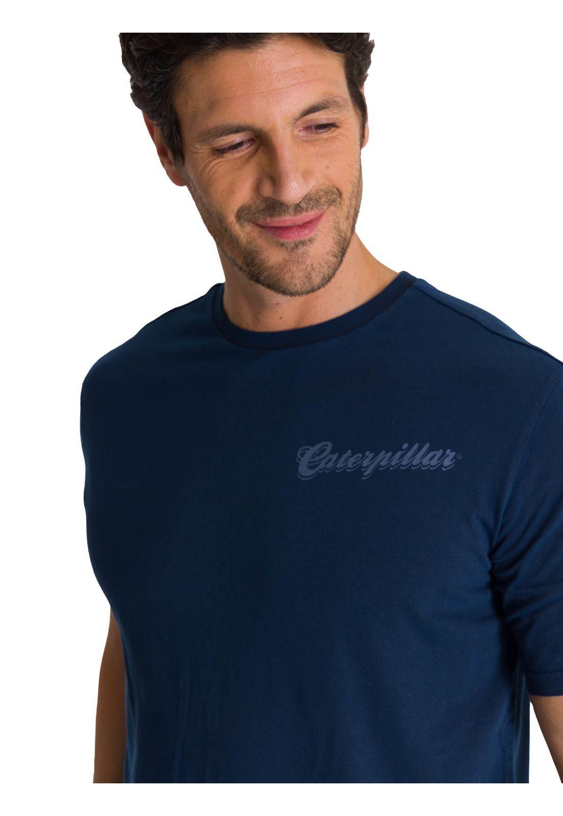 Polera Manga Corta Hombre Heritage Hard Work Azul-4