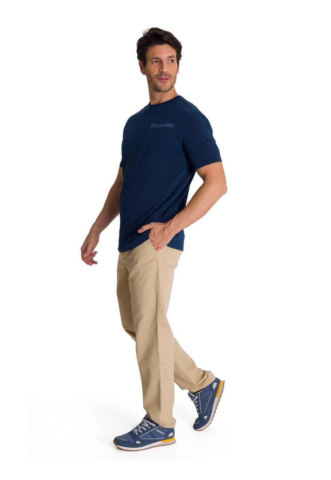 Polera Manga Corta Hombre Heritage Hard Work Azul-5