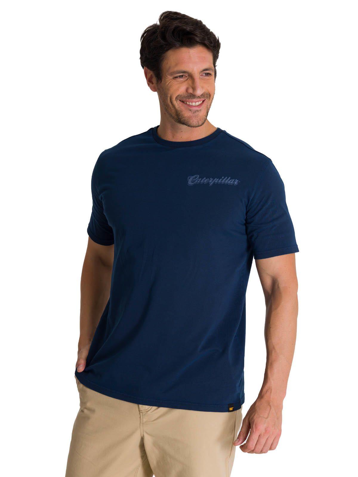 Polera Manga Corta Hombre Heritage Hard Work Azul-1