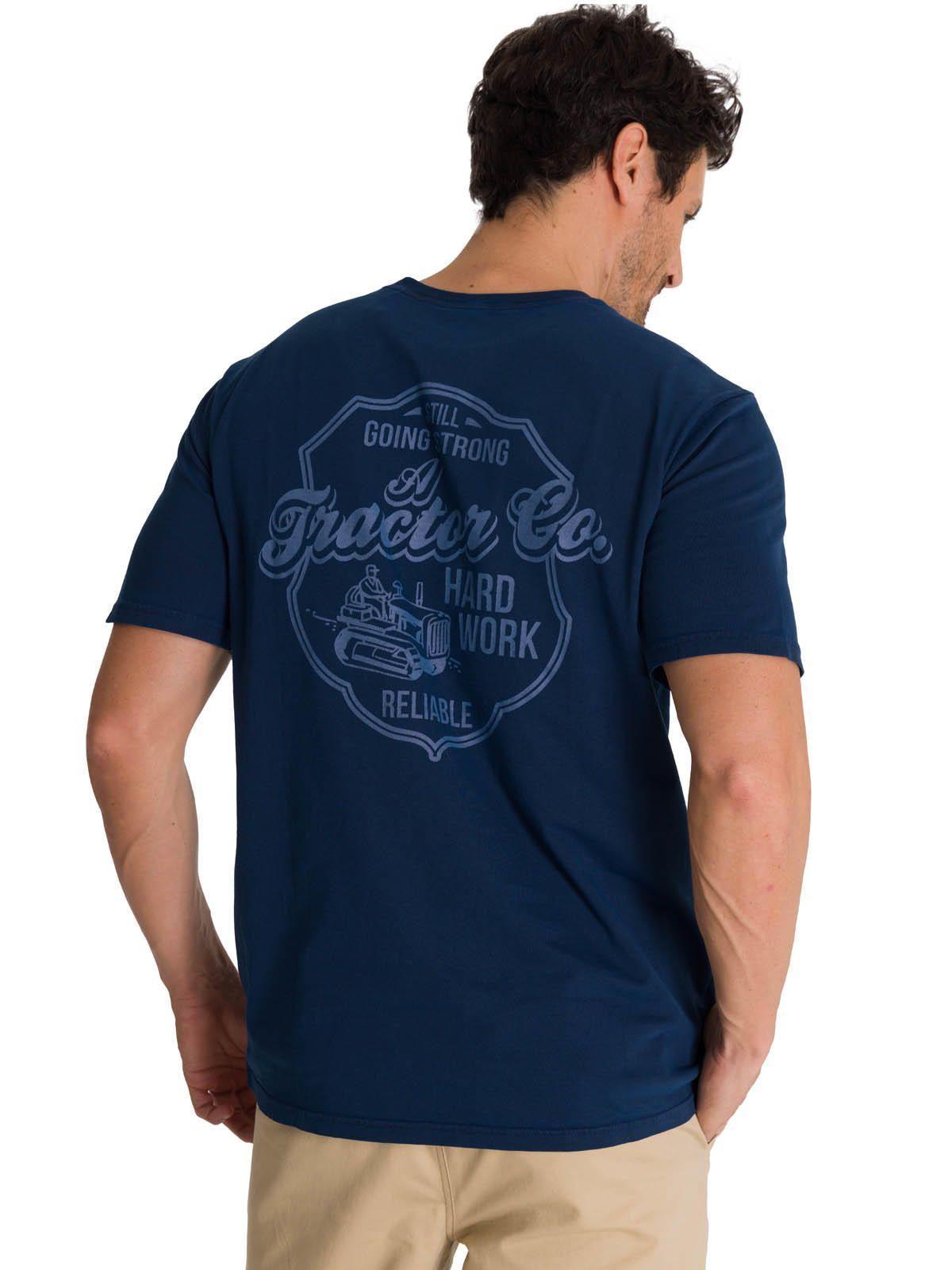 Polera Manga Corta Hombre Heritage Hard Work Azul-3