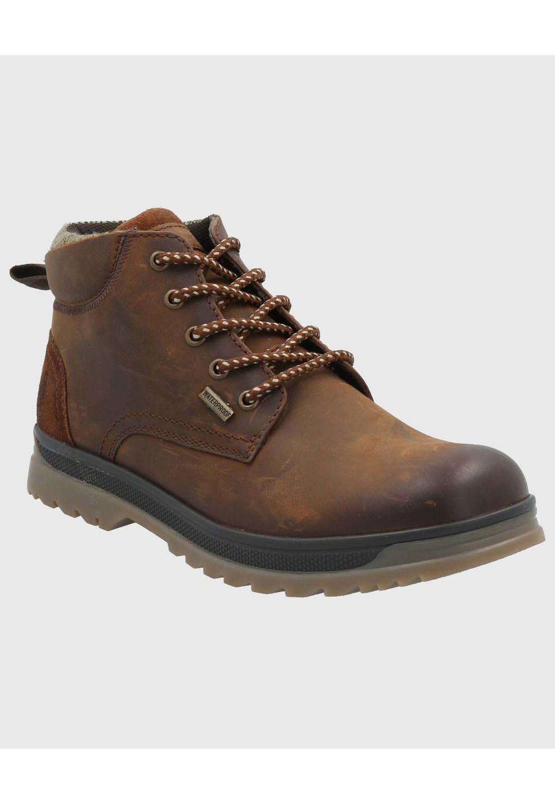 Botin Cuero Hombre Boulder Café-0
