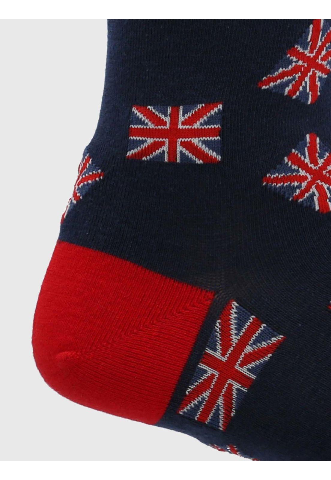 Calcetín Algodón Hombre C Flag Uk Azul-1