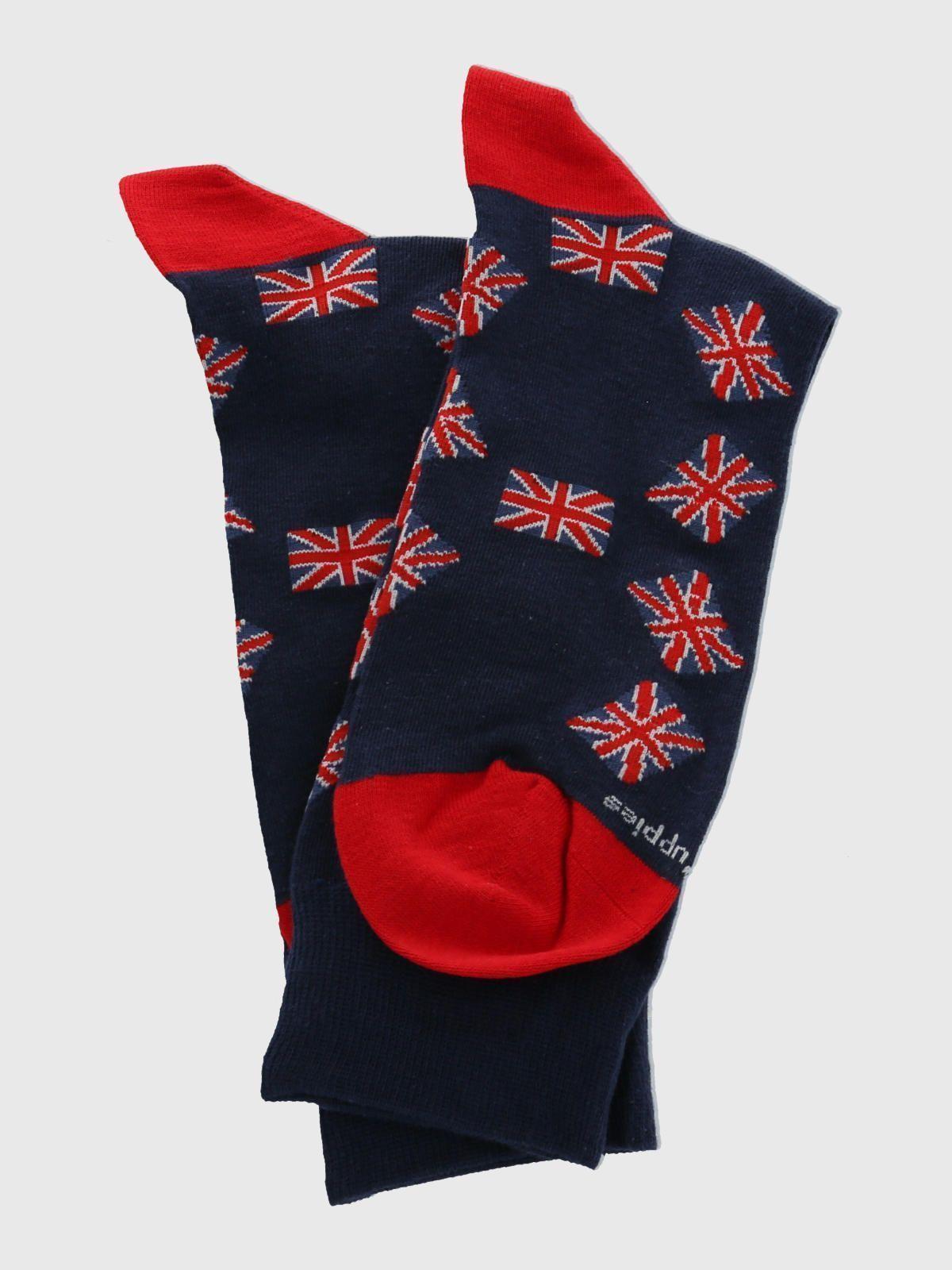 Calcetín Algodón Hombre C Flag Uk Azul-2