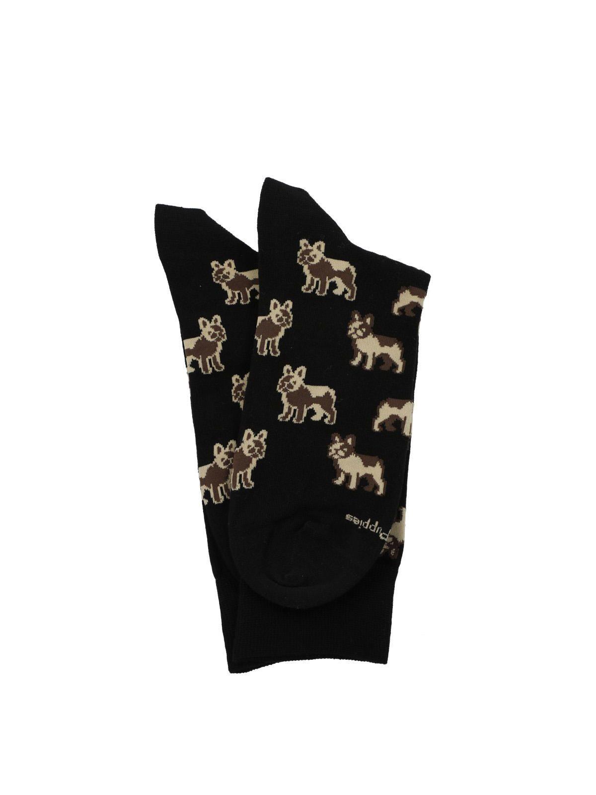 Calcetín Algodón Hombre C Pug Negro-2