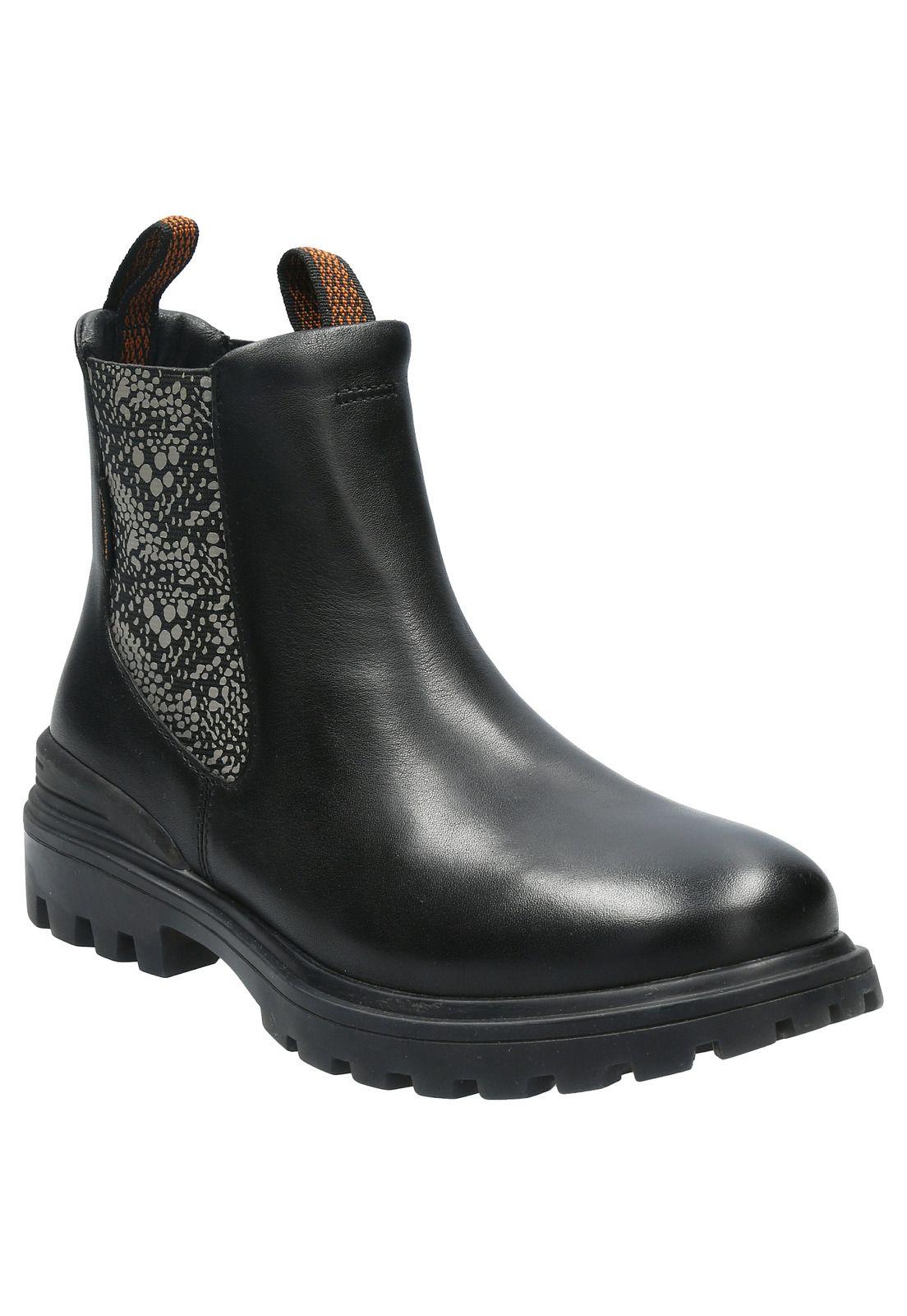 Botin Cuero Mujer One And Only Negro-0