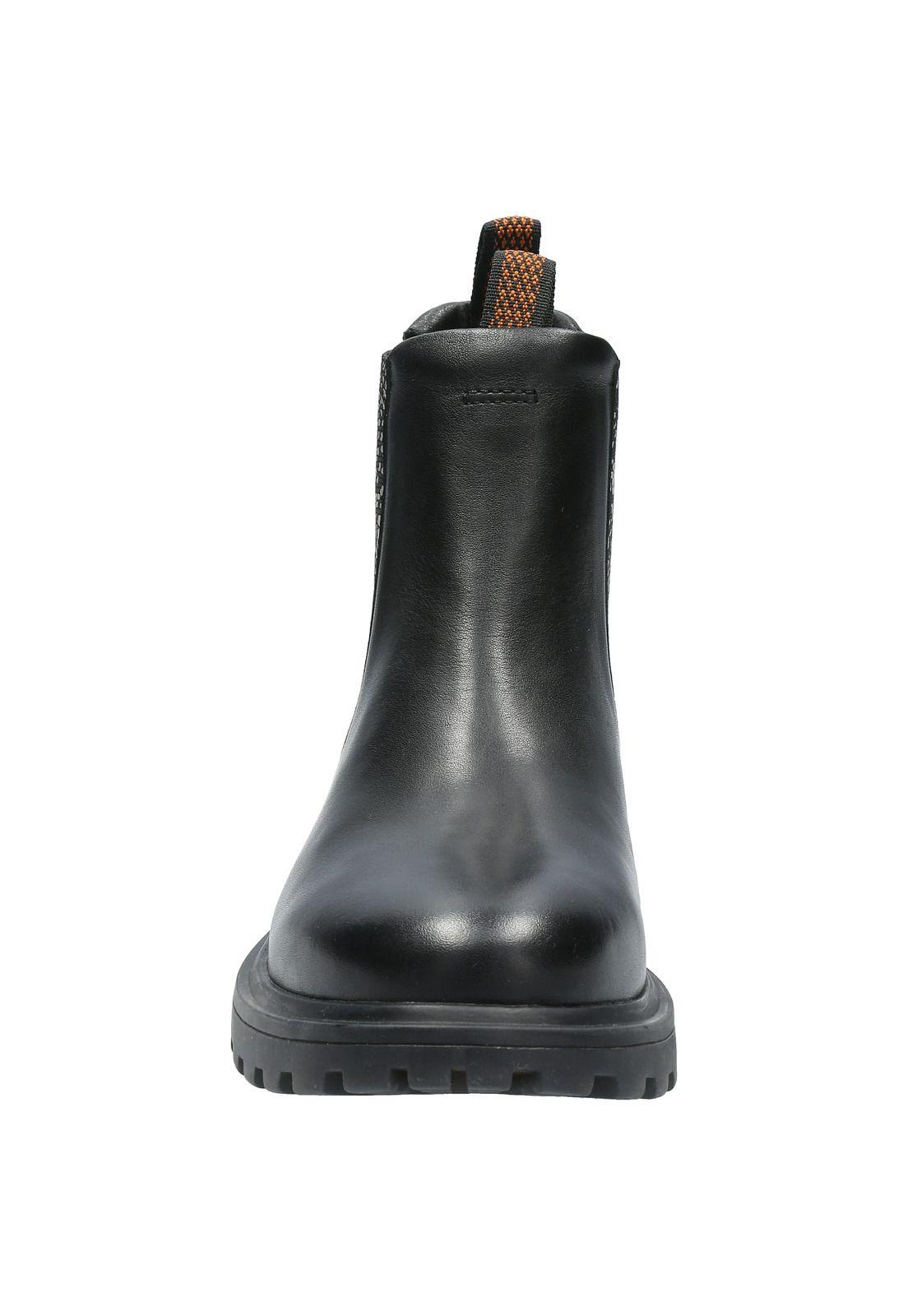 Botin Cuero Mujer One And Only Negro-3