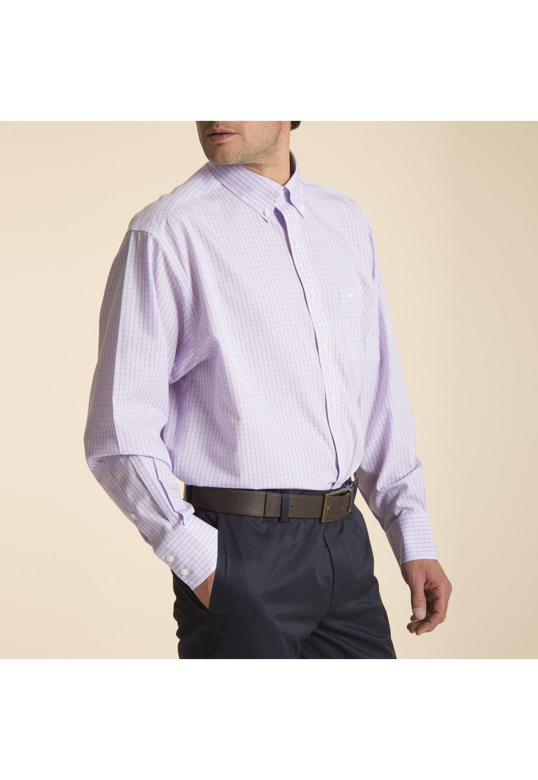 Camisa libre de arrugas Rosado-1