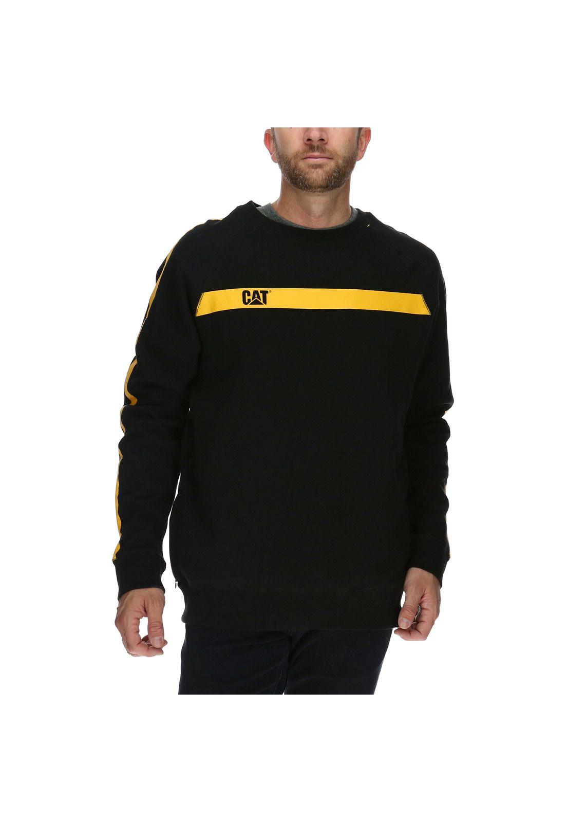 Polerón Hombre Icon Stripe Crew Neck Sweatshirt Algodón Negro-0