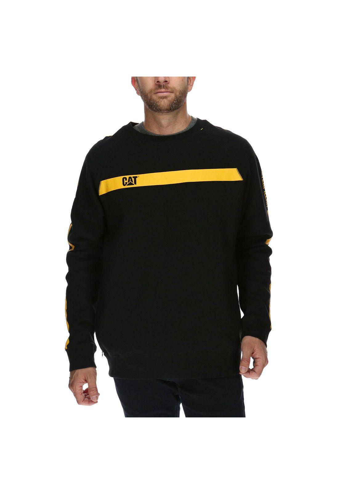 Polerón Hombre Icon Stripe Crew Neck Sweatshirt Algodón Negro-1