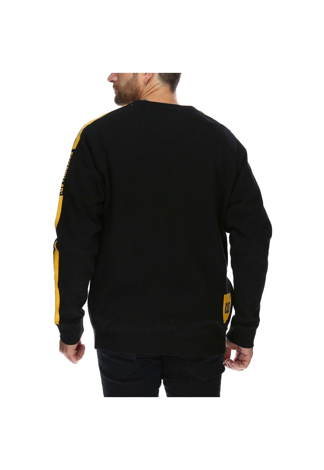 Polerón Hombre Icon Stripe Crew Neck Sweatshirt Algodón Negro-2