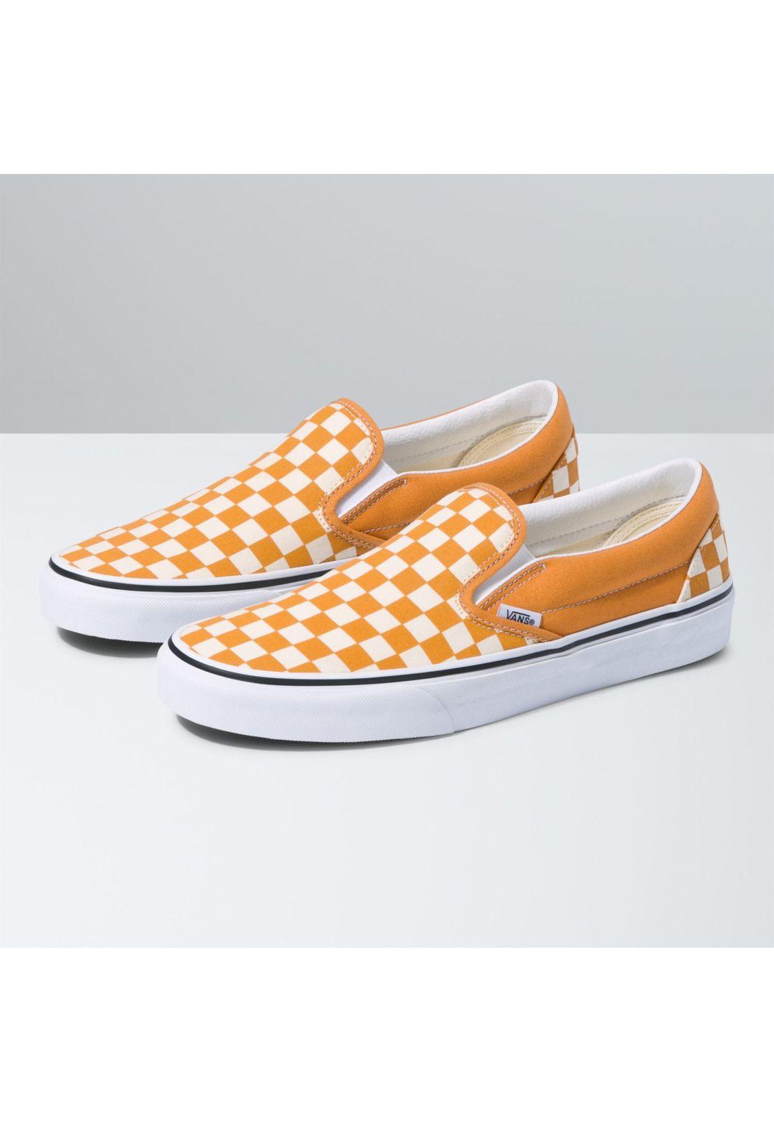 Zapatilla Mujer Classic Slip-On Checker Naranja-0