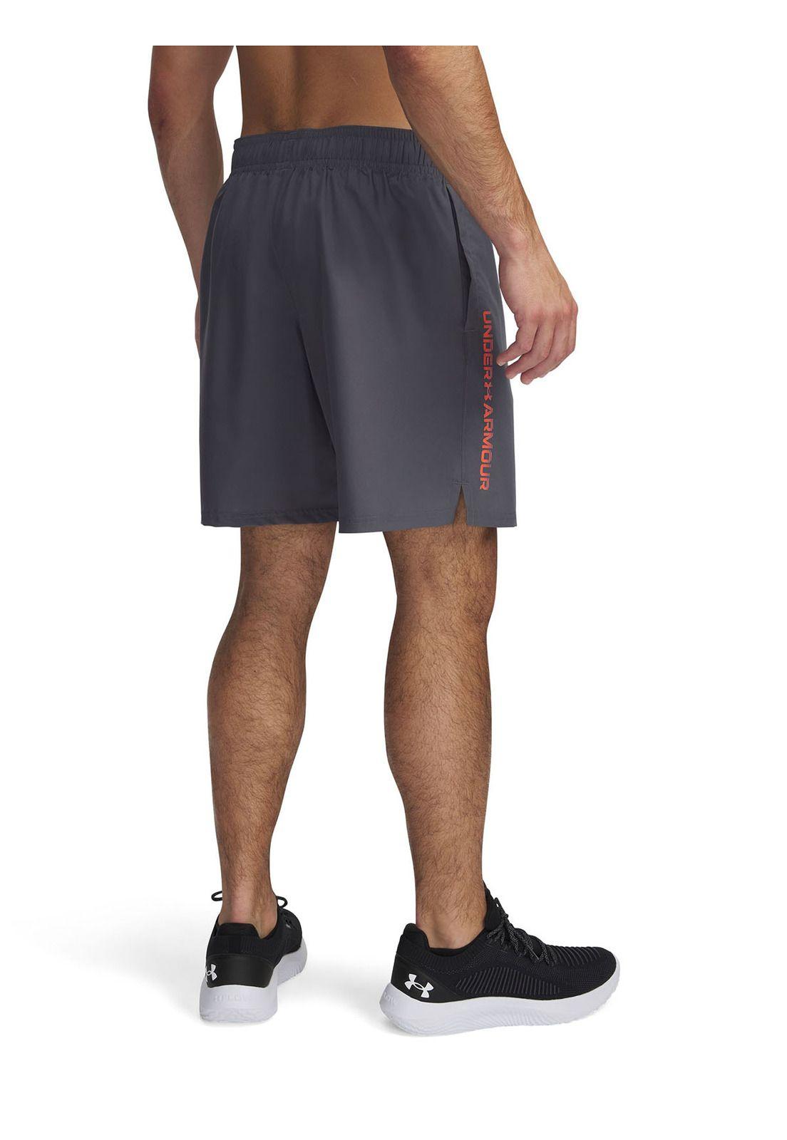 Shorts UA Tech Woven Wordmark Hombre Gris-1