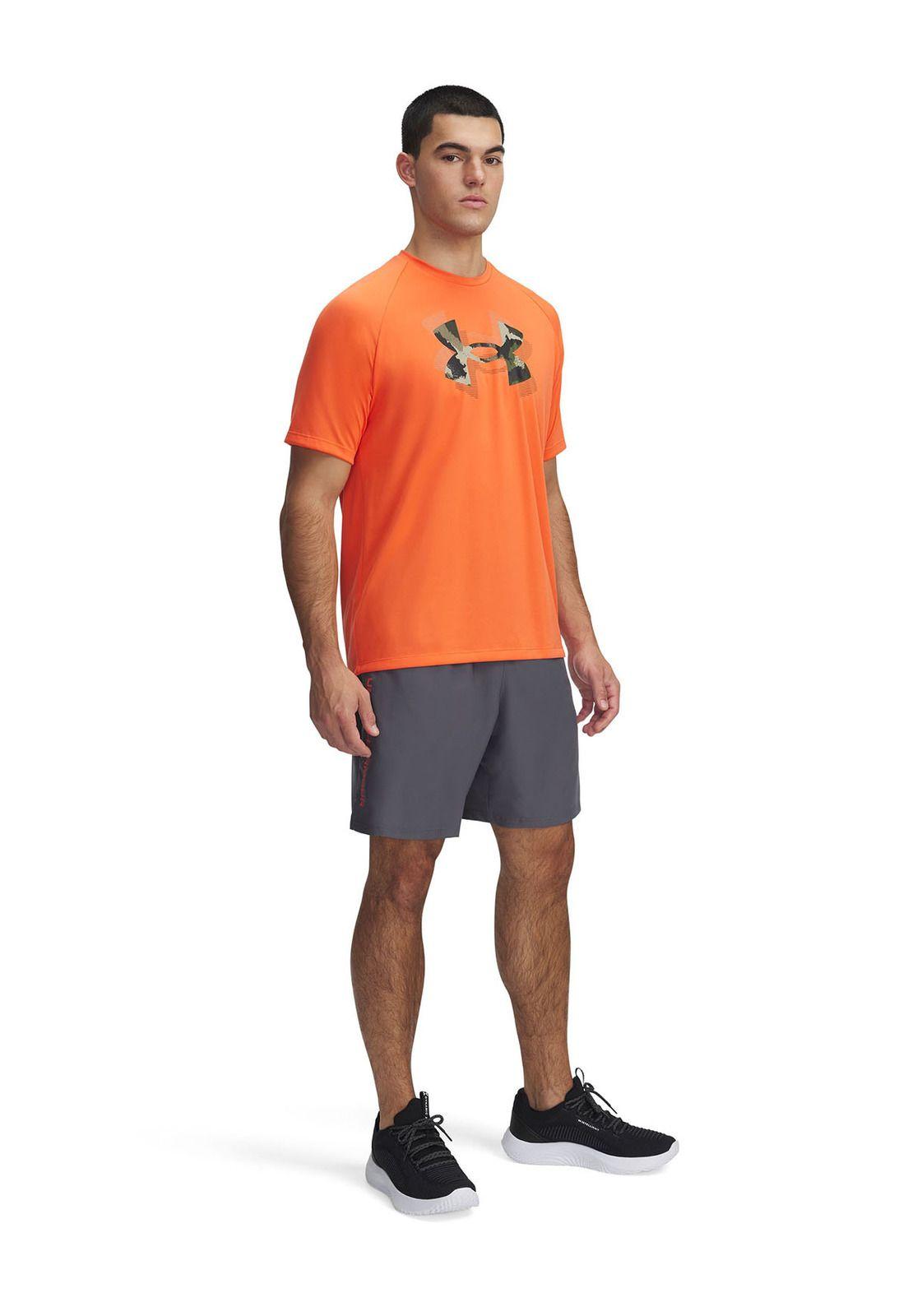 Shorts UA Tech Woven Wordmark Hombre Gris-3