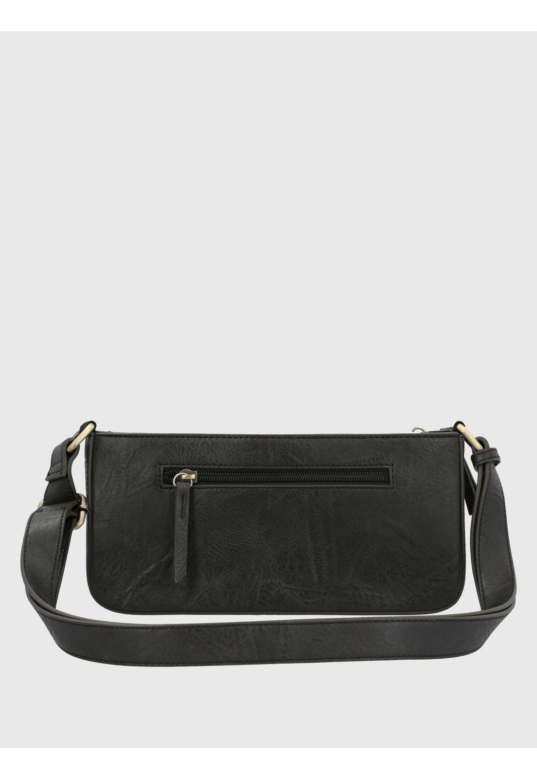 Cartera Ecocuero Mujer Drina Cross Negro-2