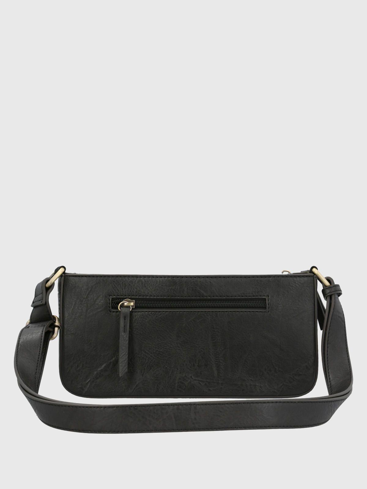 Cartera Ecocuero Mujer Drina Cross Negro-2