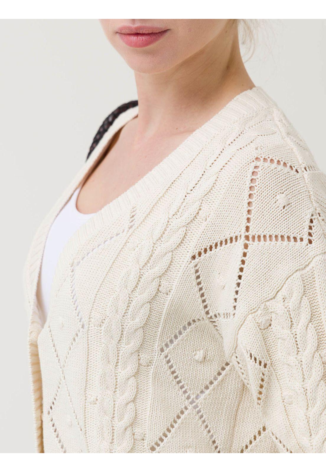 Sweater Algodón Orgánico Mujer Nit Blanco -6