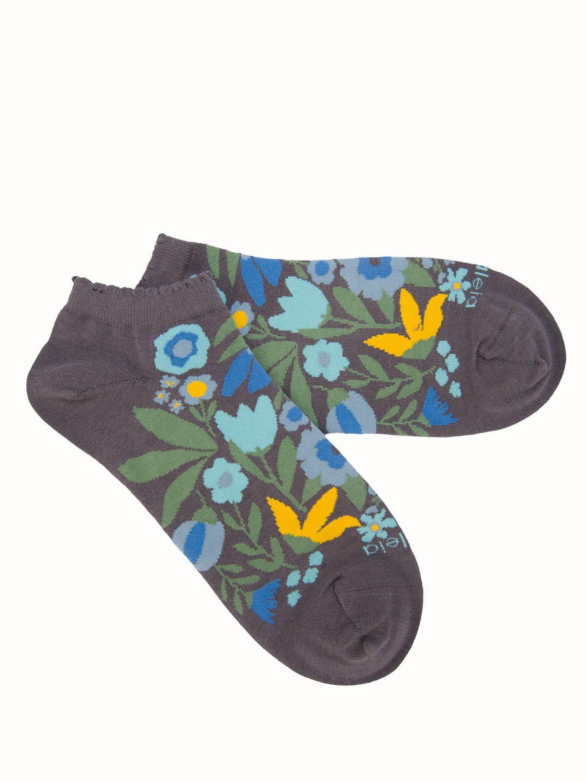 Calcetín Algodón Mujer Ped St Florita Gris-2