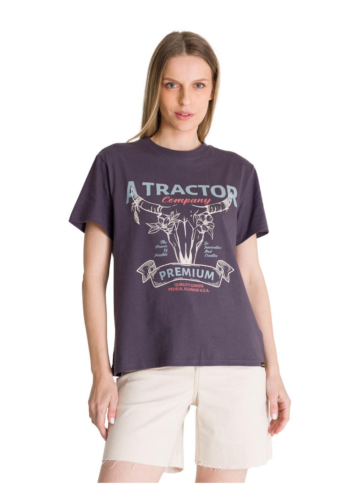 Polera Manga Corta Mujer Diseño Gris Oscuro-0