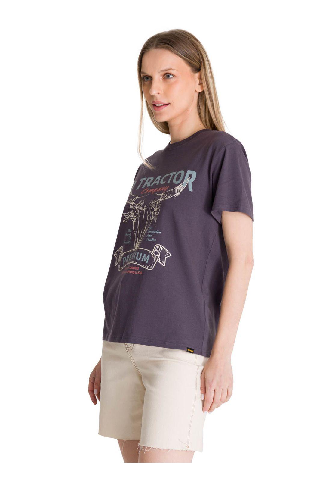 Polera Manga Corta Mujer Diseño Gris Oscuro-1