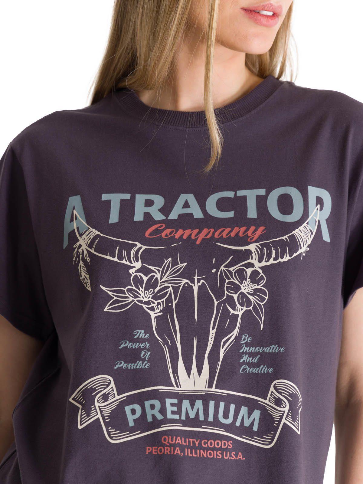 Polera Manga Corta Mujer Diseño Gris Oscuro-4