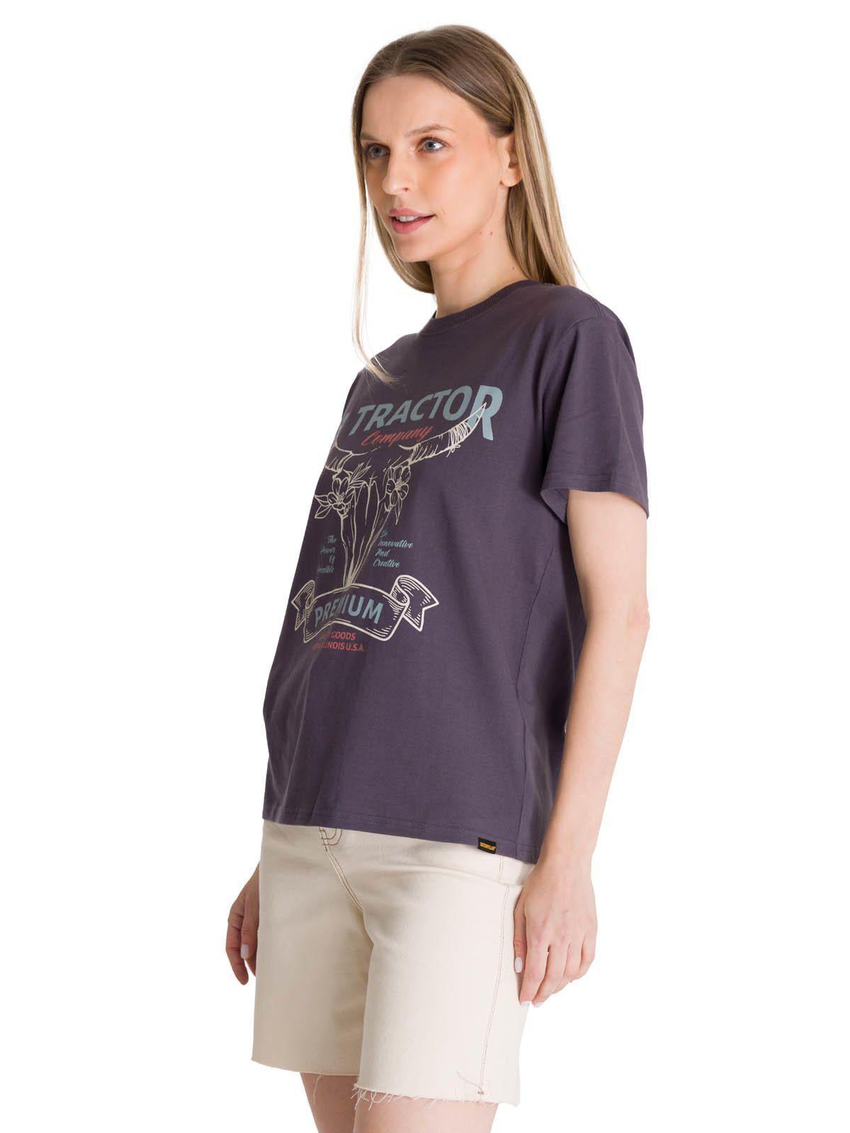 Polera Manga Corta Mujer Diseño Gris Oscuro-1