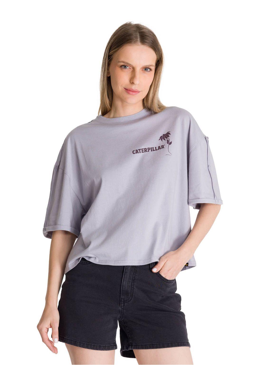 Polera Manga Corta Oversize Mujer Diseño Lila-0