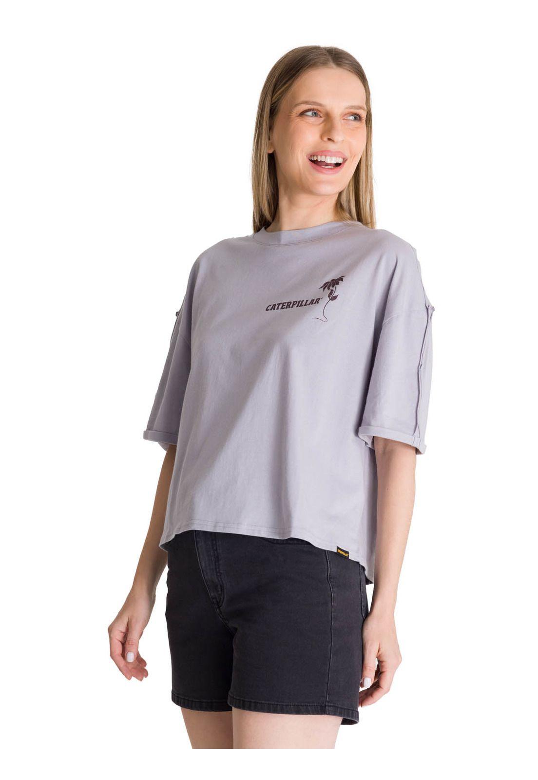 Polera Manga Corta Oversize Mujer Diseño Lila-1