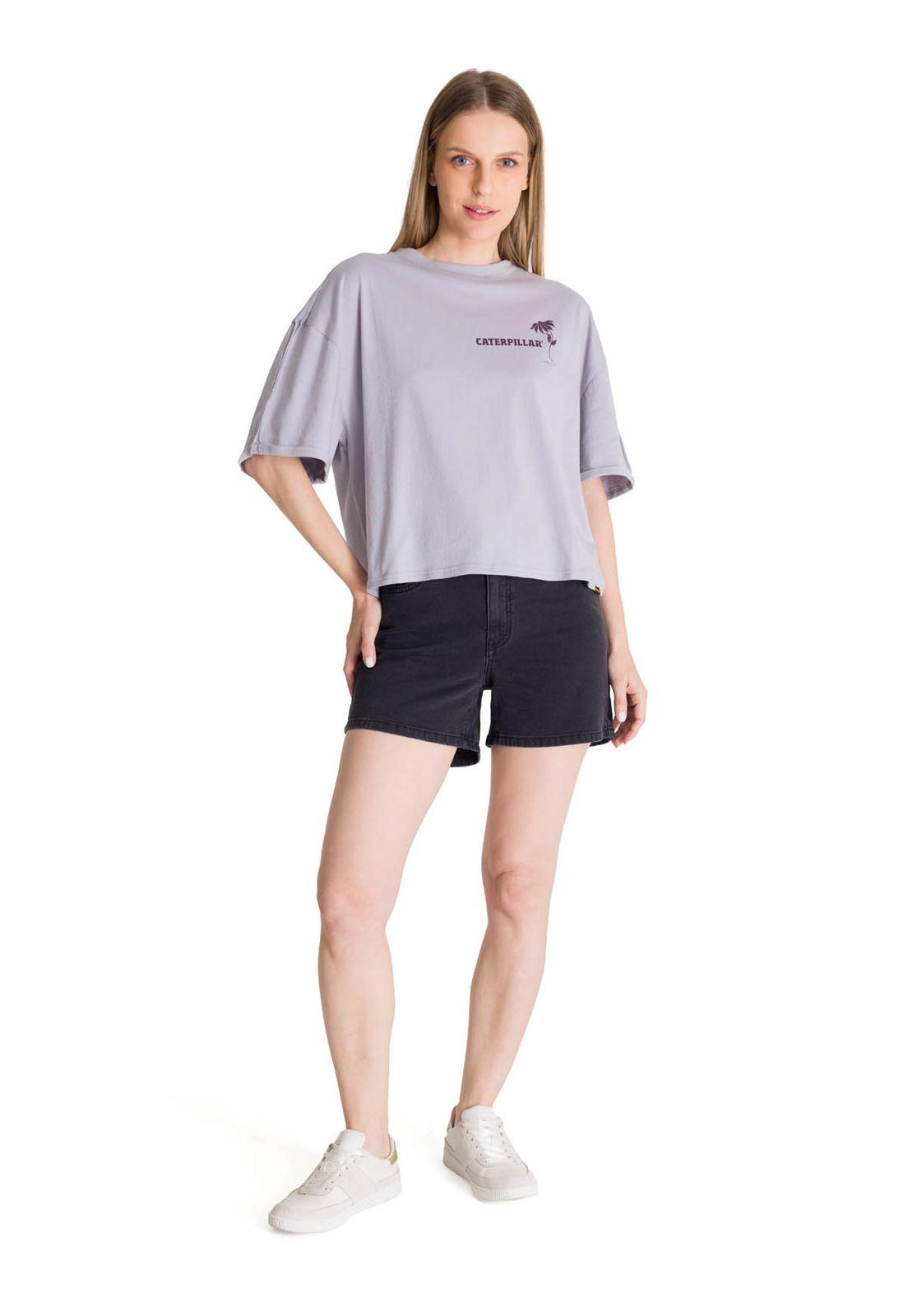 Polera Manga Corta Oversize Mujer Diseño Lila-5