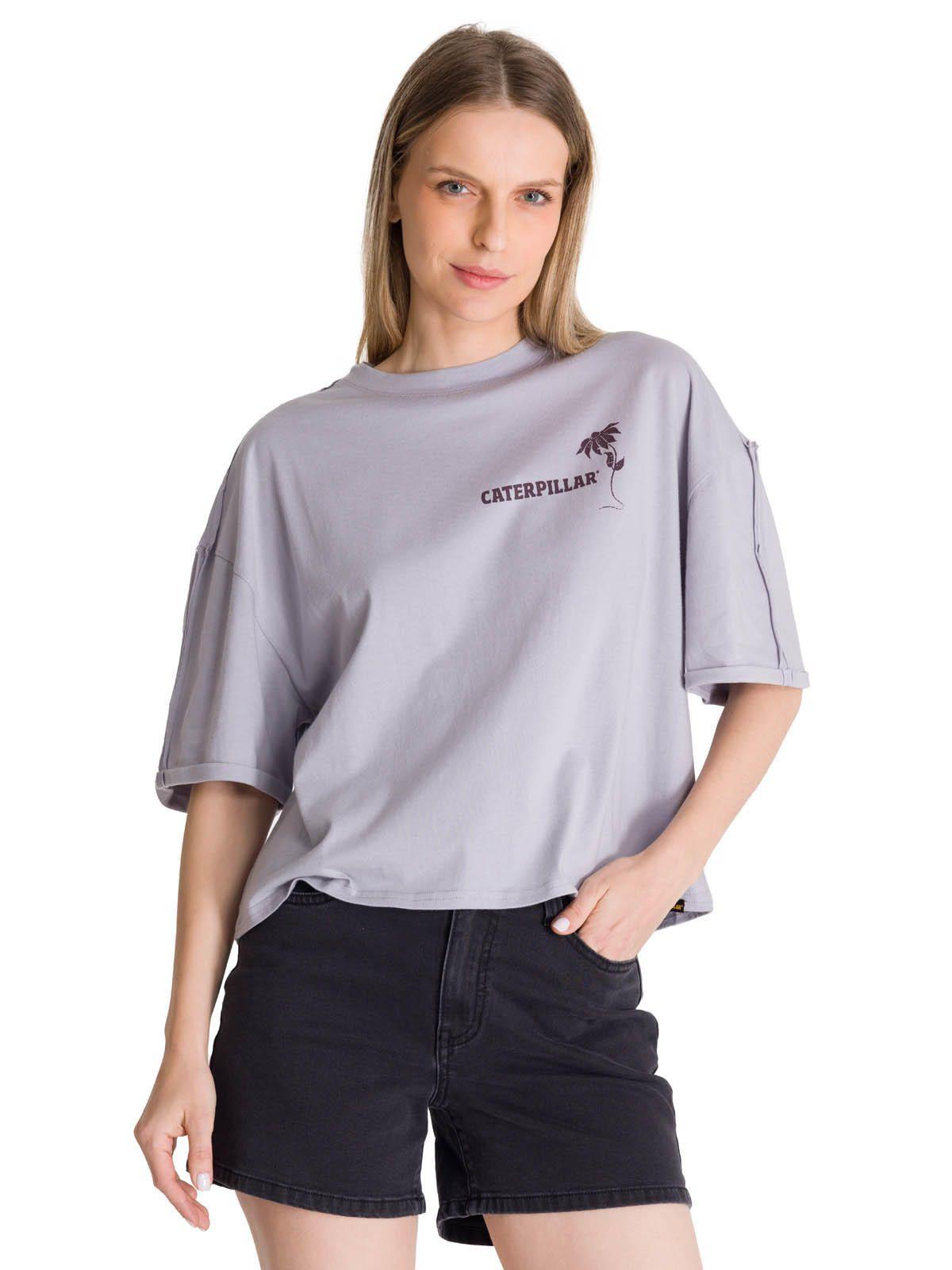 Polera Manga Corta Oversize Mujer Diseño Lila-0