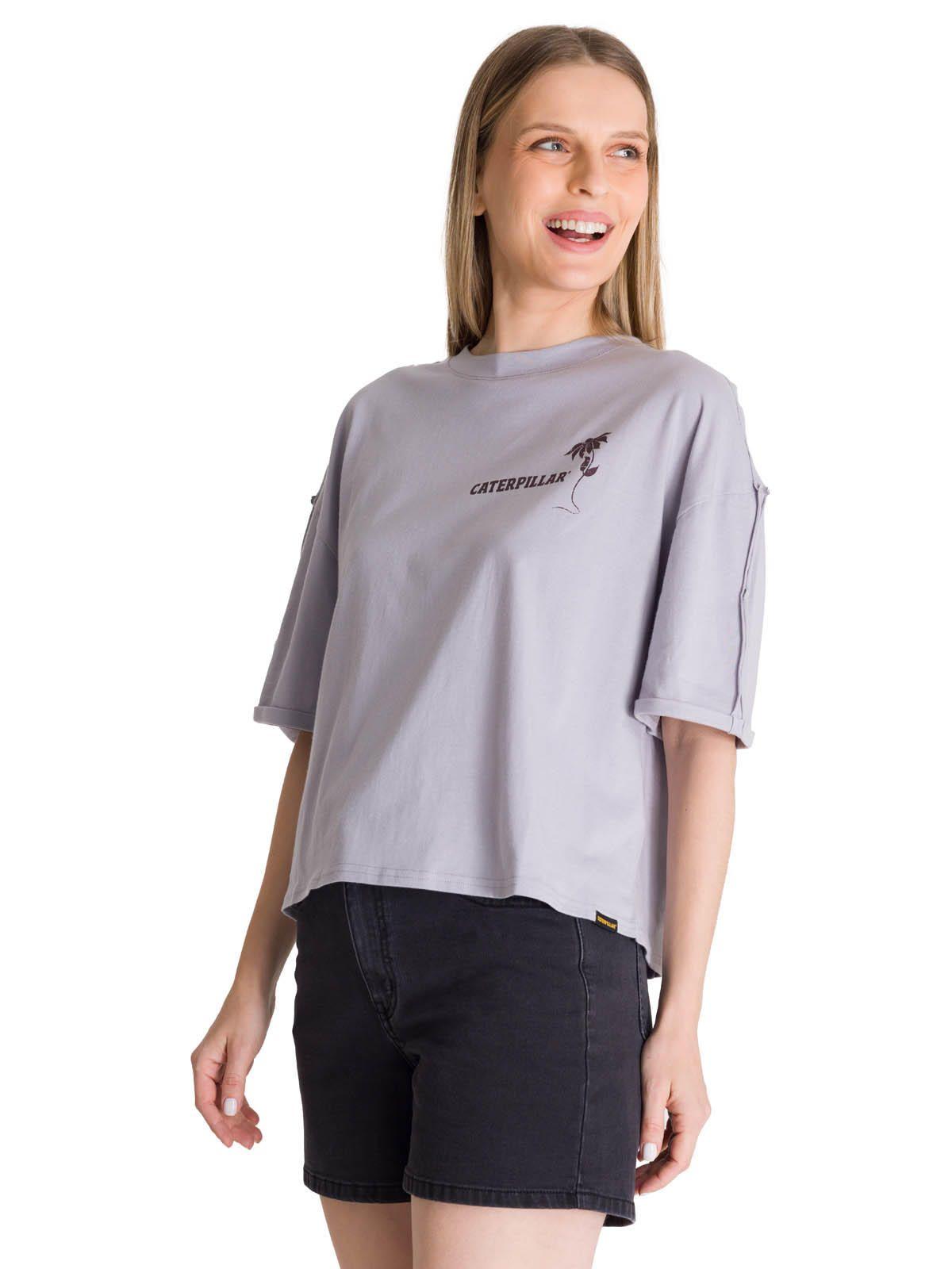 Polera Manga Corta Oversize Mujer Diseño Lila-1