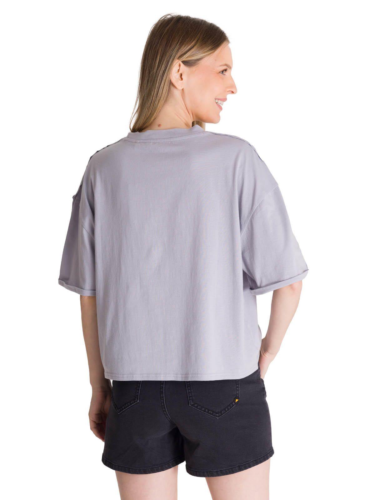 Polera Manga Corta Oversize Mujer Diseño Lila-3