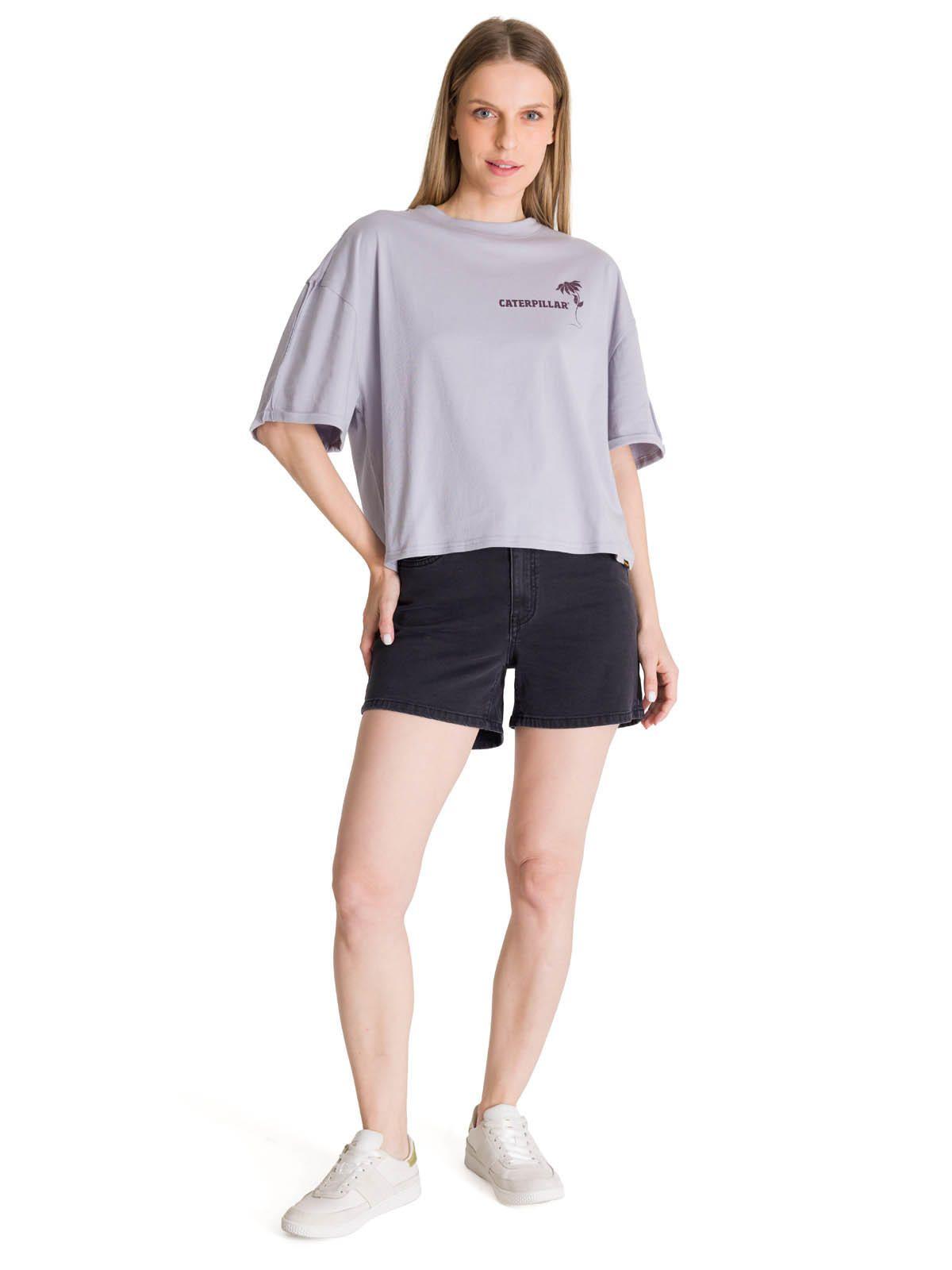 Polera Manga Corta Oversize Mujer Diseño Lila-5