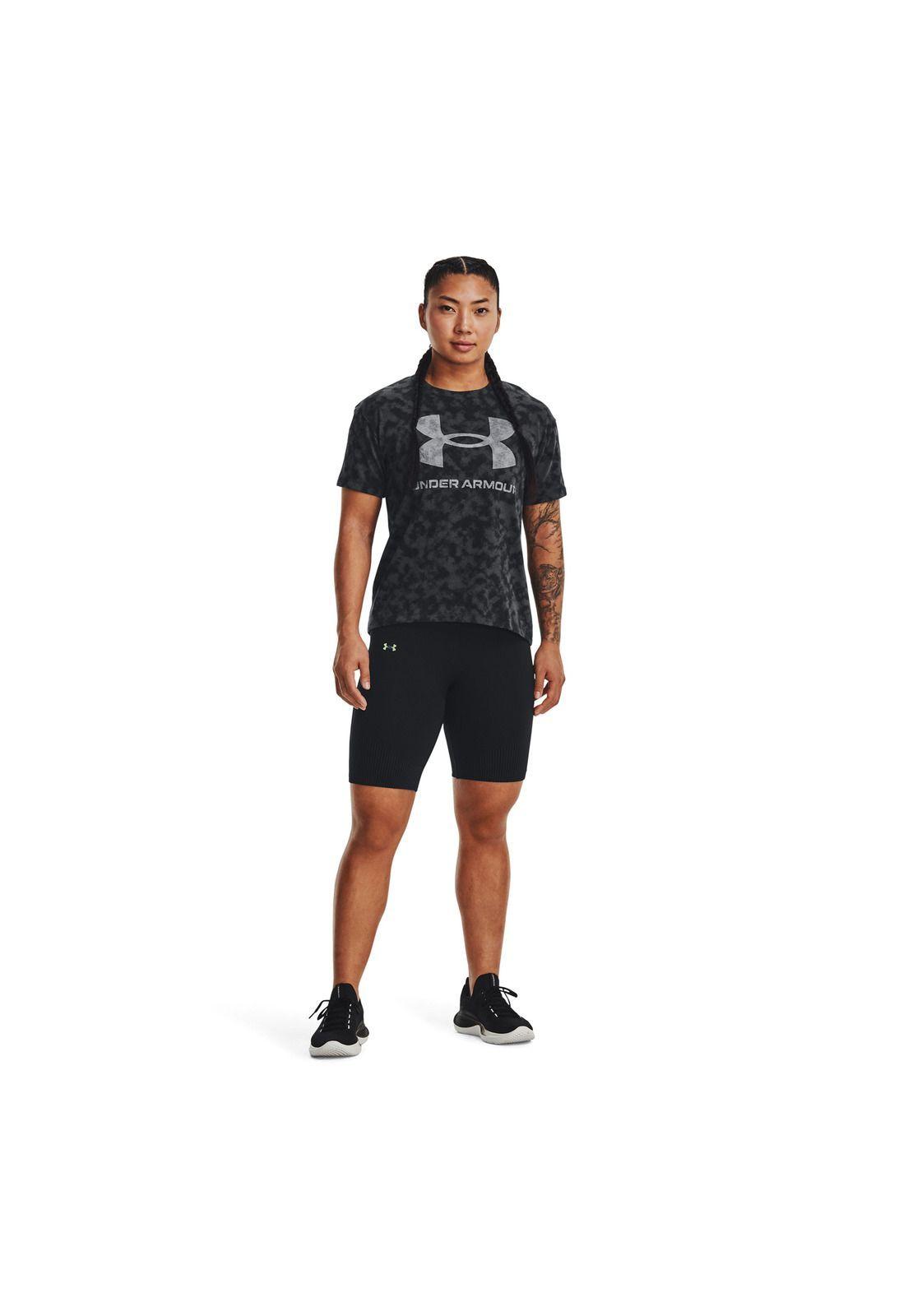 Polera M/C Train Sporstyle Logo Aop Hw Negro Mujer-3